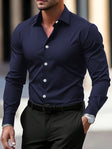 Overhemd Heren Slim Fit Lange Mouw