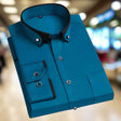 Slim Fit Overhemd Heren Contrastkraag Lange Mouw