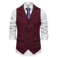 Tweed Gilet Heren Visgraat Revers