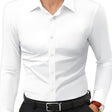 Slim Fit Overhemd Heren Stretch Lange Mouw
