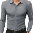 Slim Fit Overhemd Heren Stretch Lange Mouw
