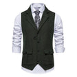 Tweed Gilet Heren Visgraat Revers