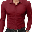 Slim Fit Overhemd Heren Stretch Lange Mouw
