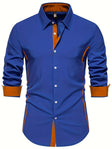 Slim Fit Overhemd Heren Contrasterende Details