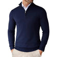 Gebreide Trui Heren Halve Rits Opstaande Kraag Slim Fit
