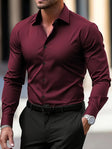 Overhemd Heren Slim Fit Lange Mouw