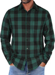 Geruit Flanel Overhemd Heren Casual Lange Mouw