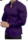 Satijnen Overhemd Heren Slim Fit Subtiele Glans