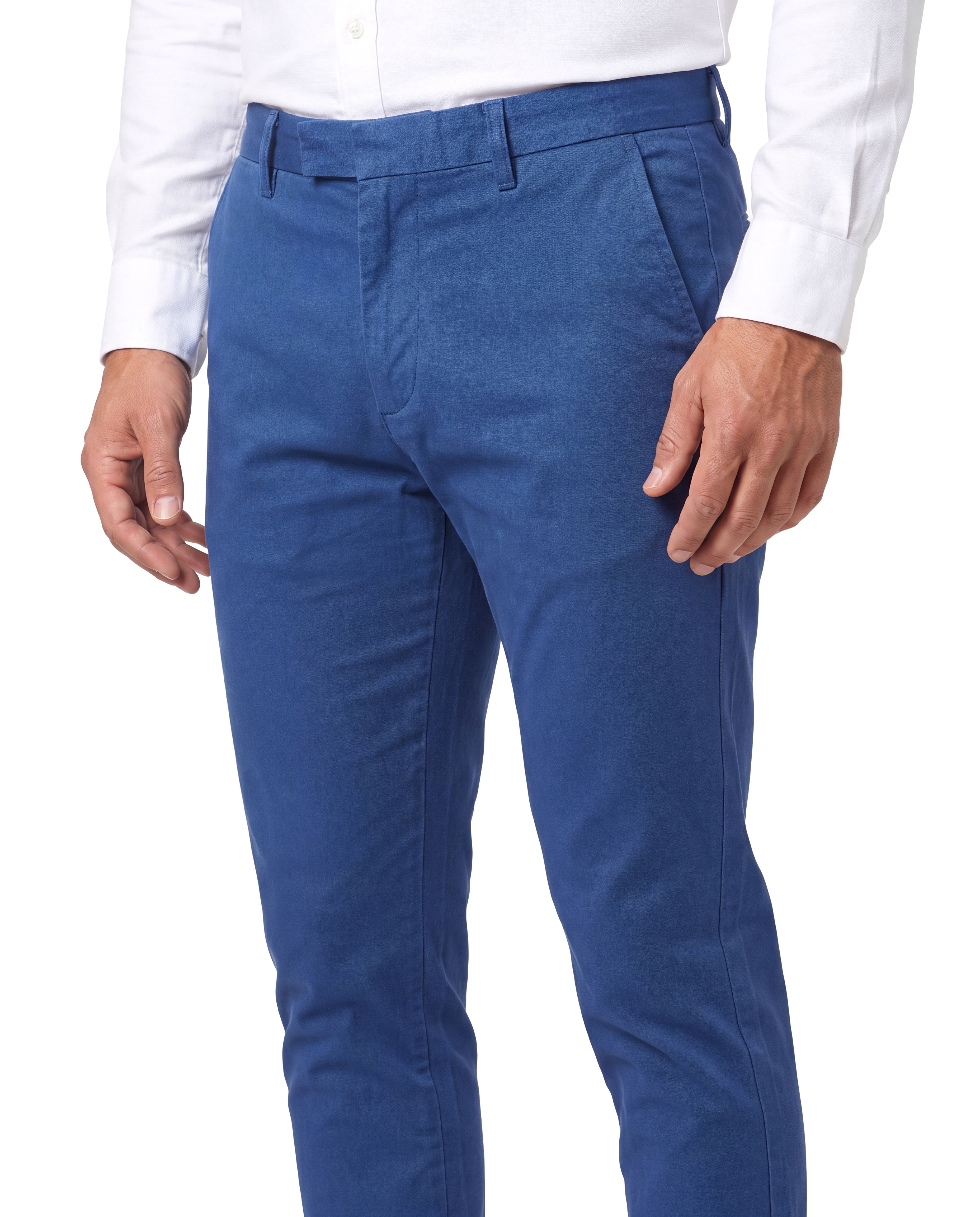 Getailleerde chino met knoopsluiting Heren