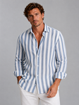Linnen Overhemd Heren Gestreept Relaxed Fit
