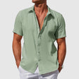 Linnen Overhemd Heren Luchtig Korte Mouw