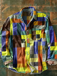 Patchwork Overhemd Heren Katoen Relaxed Fit