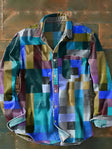Patchwork Overhemd Heren Katoen Relaxed Fit