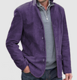 Suède Blazer Vest Heren Revers Knoopsluiting