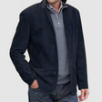 Suède Blazer Vest Heren Revers Knoopsluiting