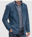 Suède Blazer Vest Heren Revers Knoopsluiting