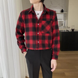 Geruit Flanel Overhemd Heren Casual Lange Mouw