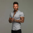 Stretch Overhemd Heren Slim Fit Korte Mouw
