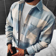 Geruit Flanel Overshirt Heren Borstzak Lange Mouw