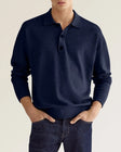Gebreide Polo Heren Lange Mouw Knoopsluiting