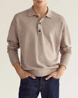 Gebreide Polo Heren Lange Mouw Knoopsluiting