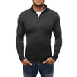 Gebreide Trui Heren Halve Rits Opstaande Kraag Slim Fit