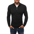 Gebreide Trui Heren Halve Rits Opstaande Kraag Slim Fit