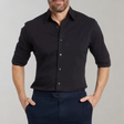 Kreukvrij Overhemd Heren Slim Fit Lange Mouw