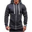 Fleece Hoodie Heren Ritssluiting Contrasterend Koord