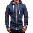 Fleece Hoodie Heren Ritssluiting Contrasterend Koord