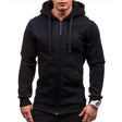 Fleece Hoodie Heren Ritssluiting Contrasterend Koord