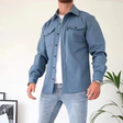 Overshirt Heren Borstzakken Lange Mouw