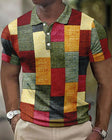 Geblokte Polo Heren Colorblock Korte Mouw