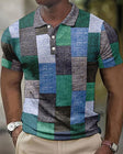 Geblokte Polo Heren Colorblock Korte Mouw