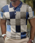 Geblokte Polo Heren Colorblock Korte Mouw