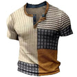 Colorblock T-shirt Heren Henley Kraag