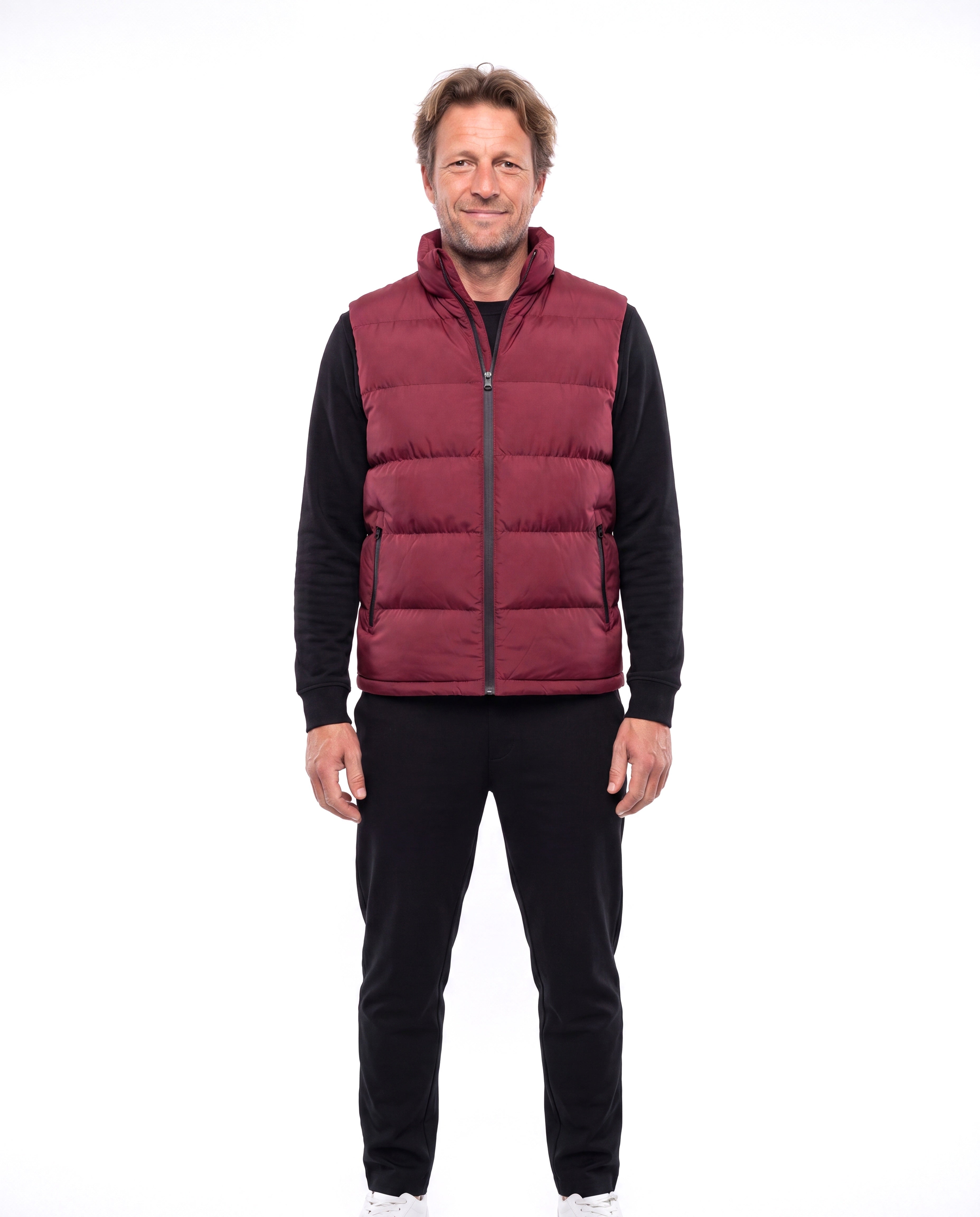 Gewatteerde bodywarmer met stiksgewijs dessin Heren