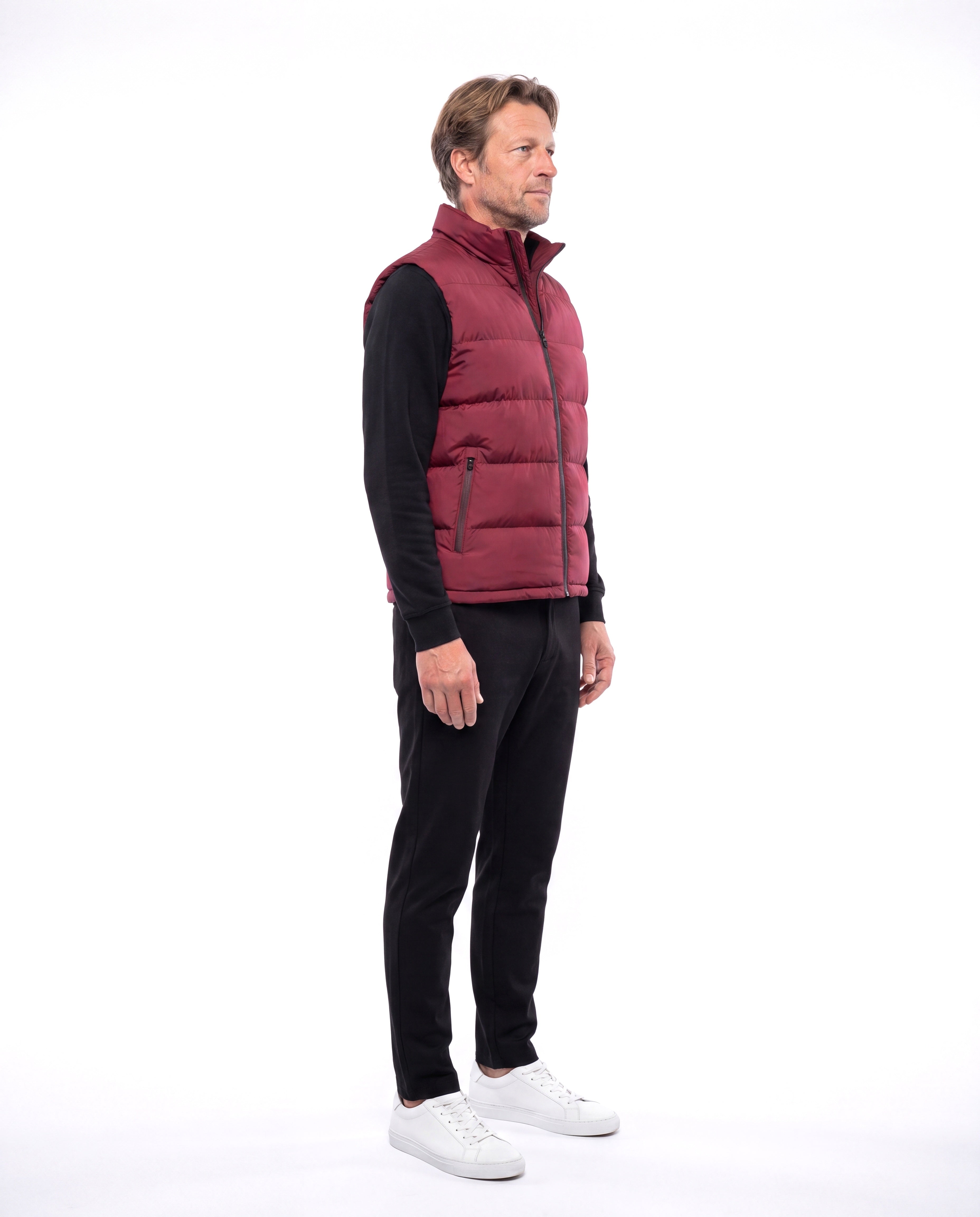 Gewatteerde bodywarmer met stiksgewijs dessin Heren