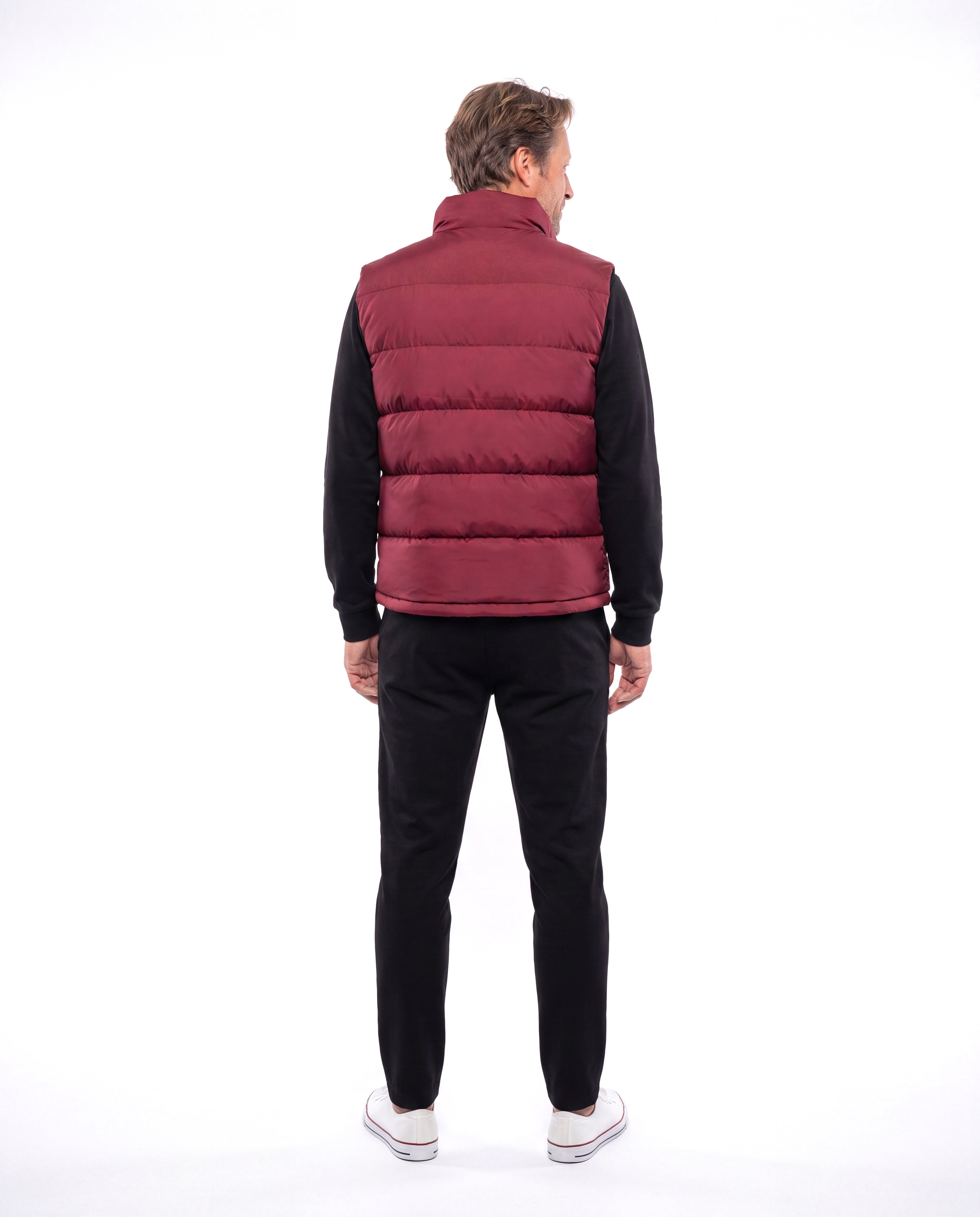 Gewatteerde bodywarmer met stiksgewijs dessin Heren