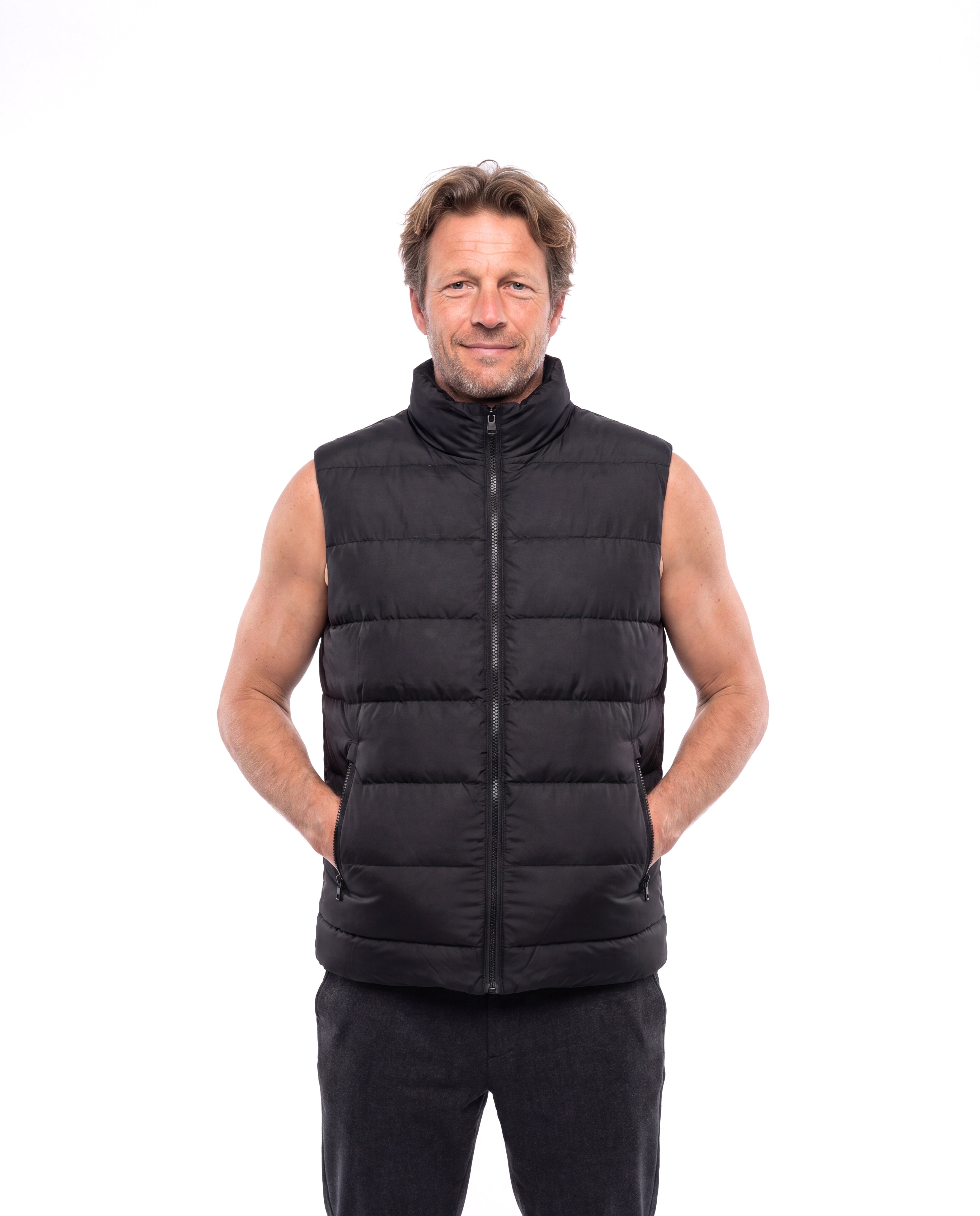 Gewatteerde bodywarmer met donzen vulling Heren