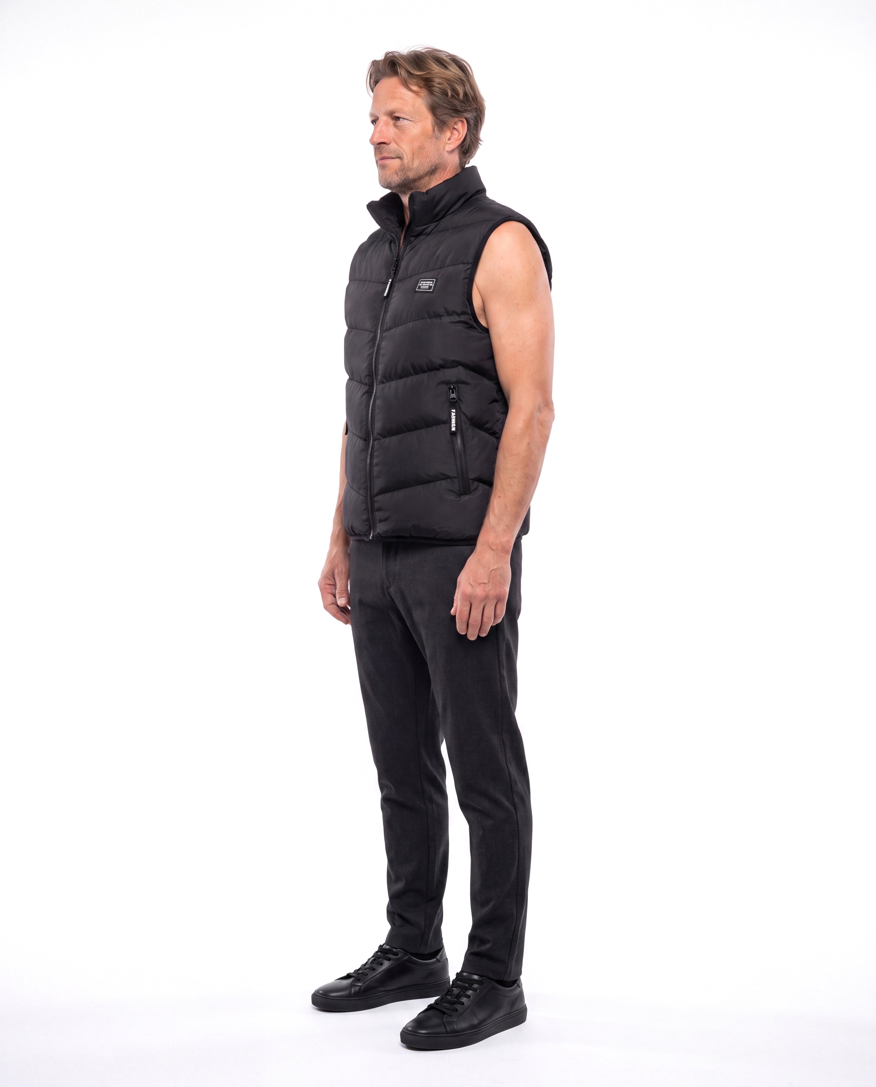 Gewatteerde bodywarmer met donzen vulling Heren
