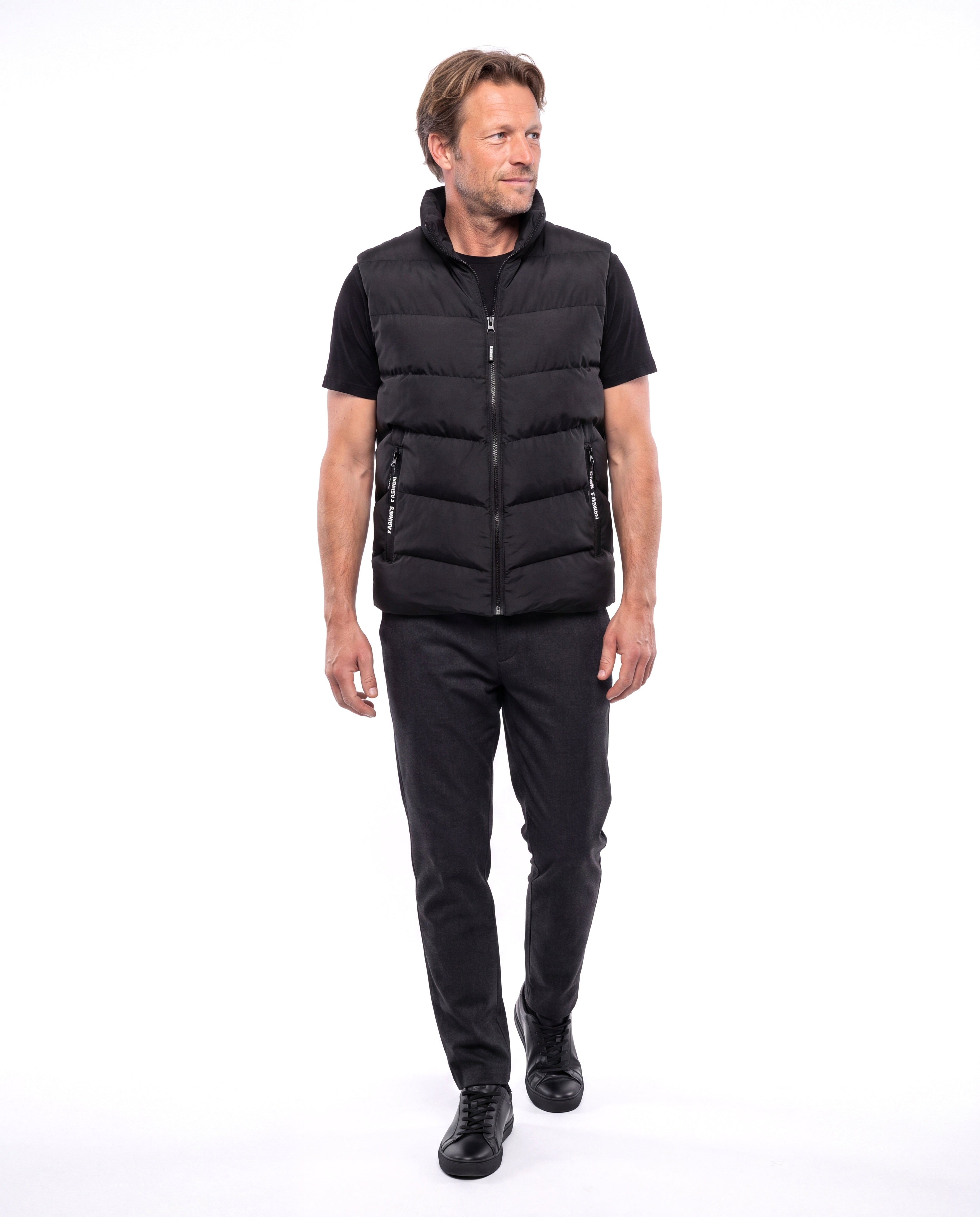 Gewatteerde bodywarmer met donzen vulling Heren