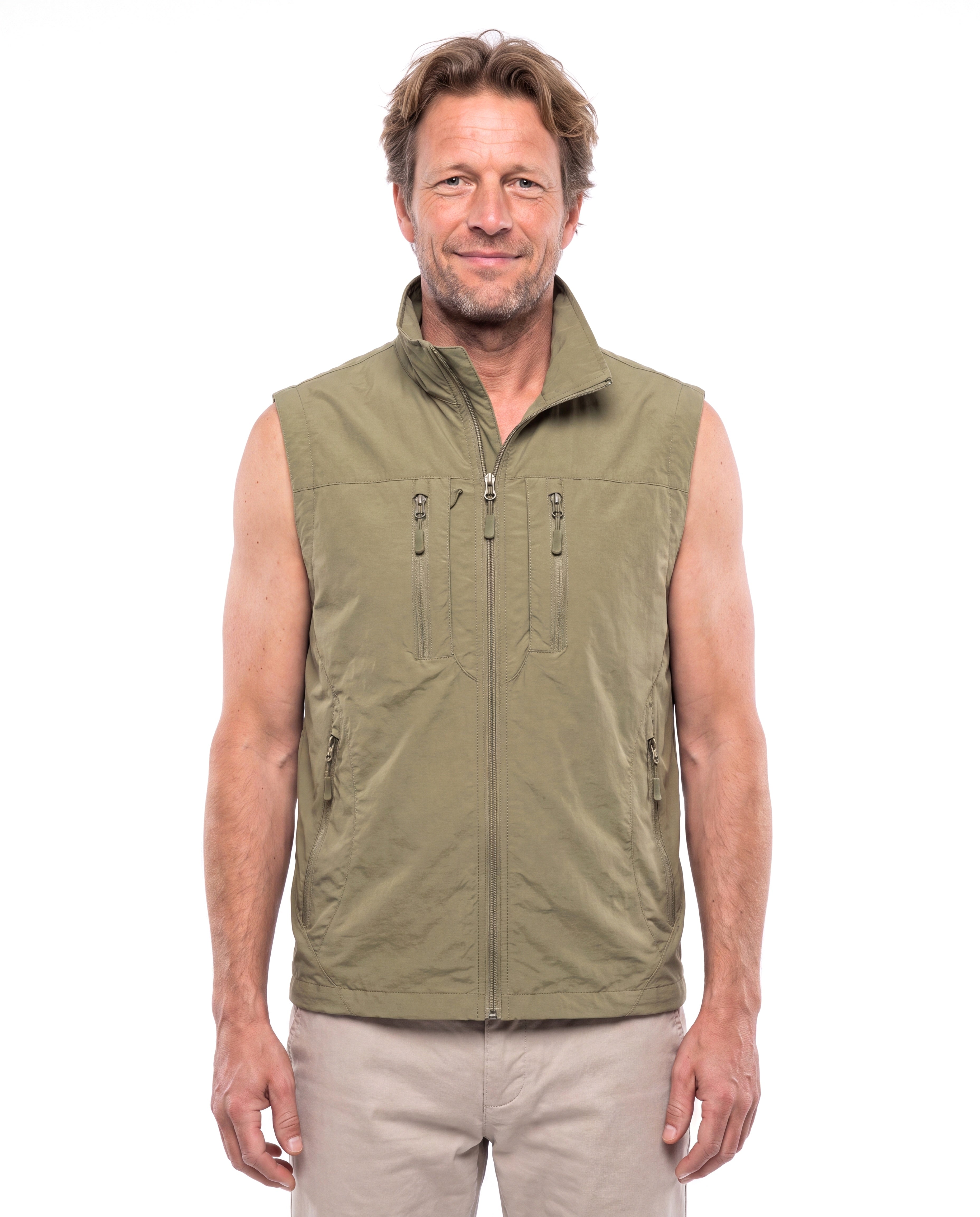Lichtgewicht bodywarmer met ritszakken en opstaande kraag Heren