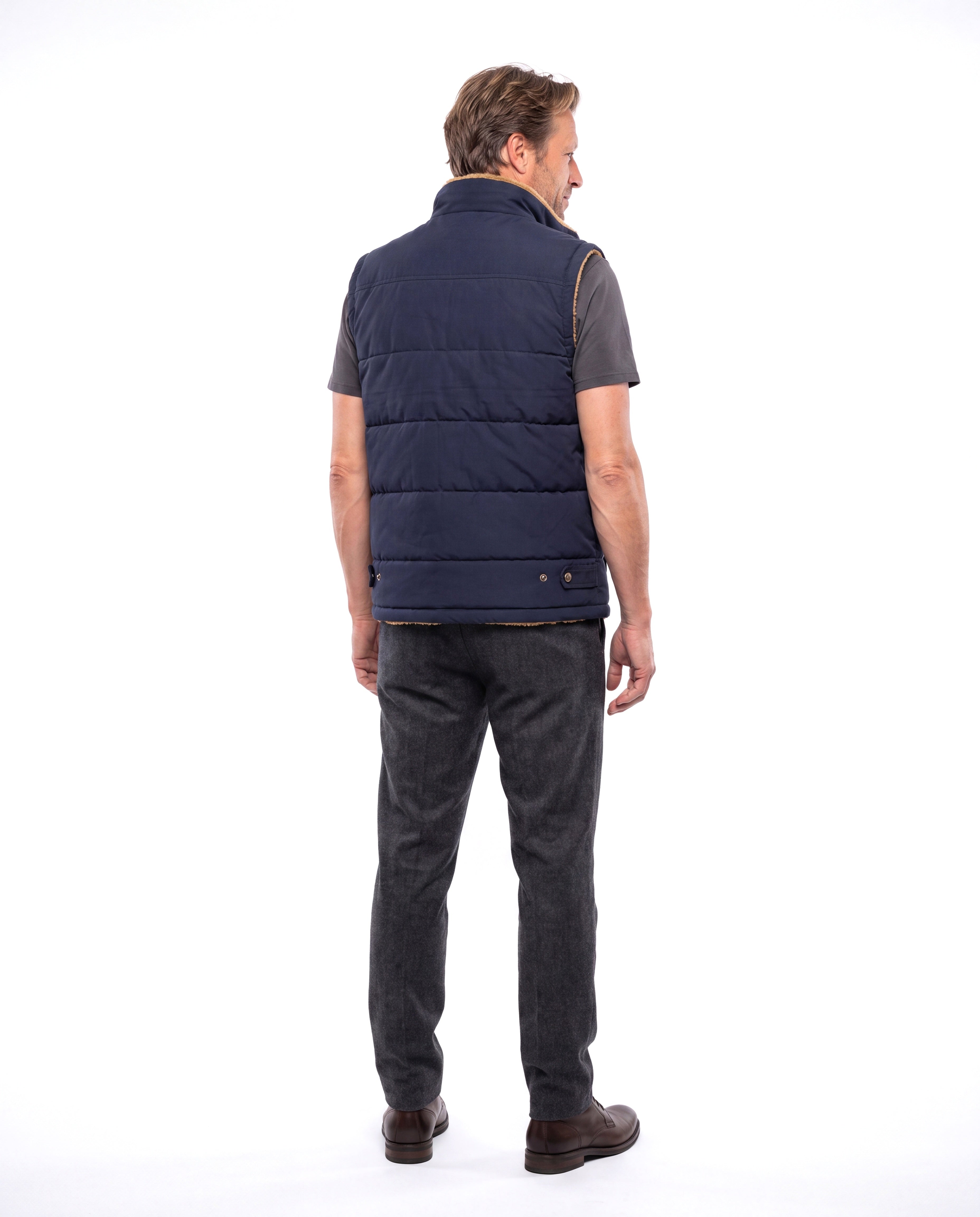 Gewatteerde bodywarmer met opstaande kraag Heren