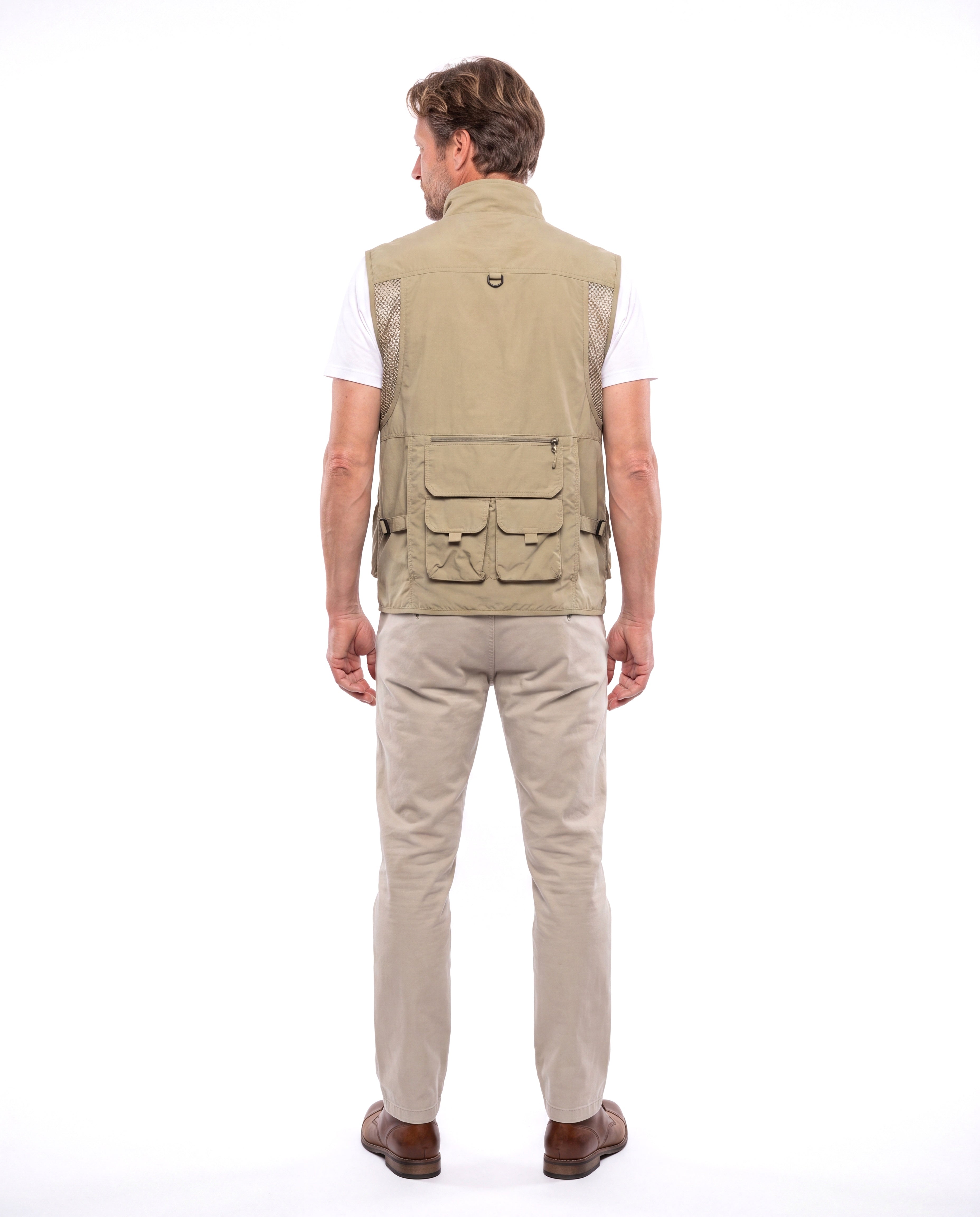 Katoenen utility vest met meerdere zakken Heren