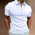 Ribgebreid Poloshirt Heren Ritskraag Korte Mouw