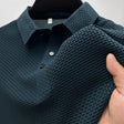 Structuurgebreide Polo Heren Anti-Kreuk