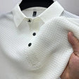 Structuurgebreide Polo Heren Anti-Kreuk
