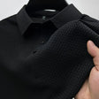 Structuurgebreide Polo Heren Anti-Kreuk