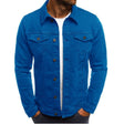 Denim Jack Heren Klassieke Kraag Knoopsluiting